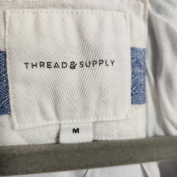 Thread & Supply Nautical Beach Nantucket Linen Blend Hoodie Medium - Picture 4 of 8